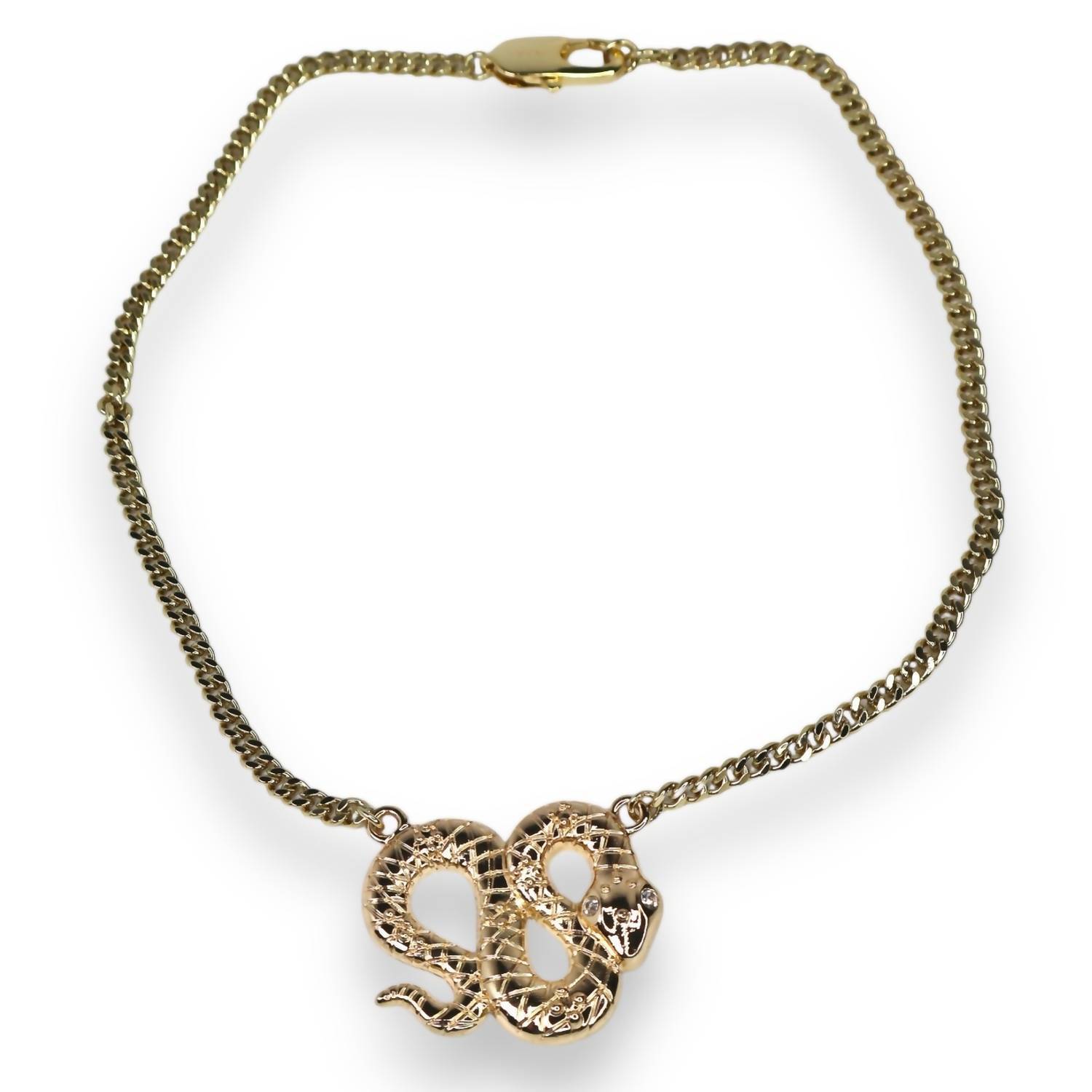 New Jagged Halo Jewelry Women's Python Necklace In 18k Yellow Gold Filled